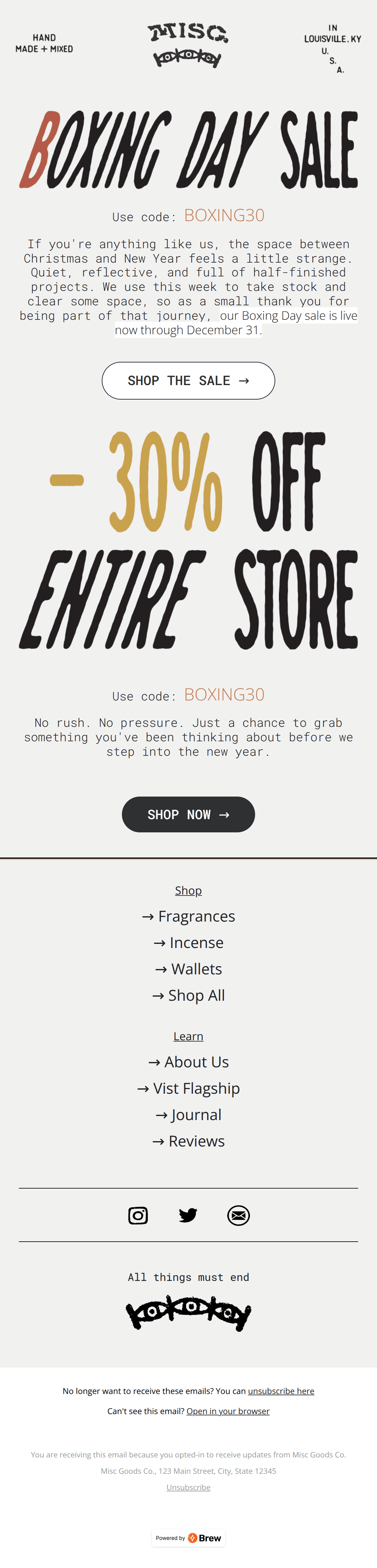 promotional design by Misc. Goods Co.